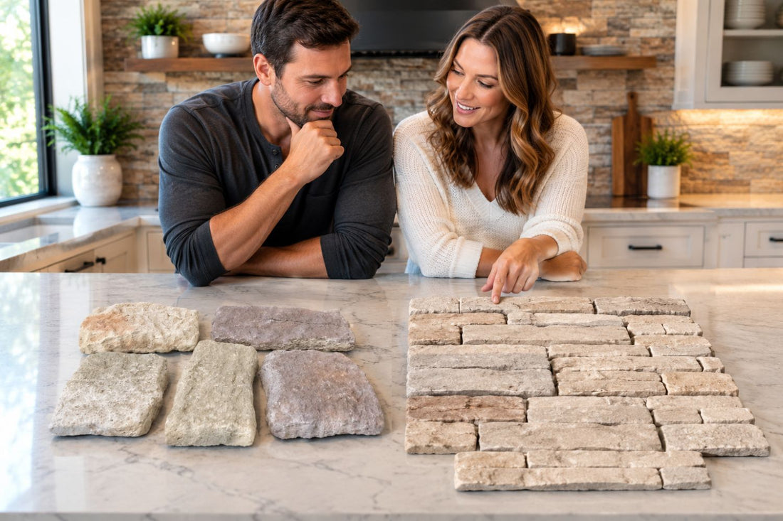 Stone Veneer - Homeowners Comparing Stone Veneer Panels or Individual Stones - Mountain View Stone