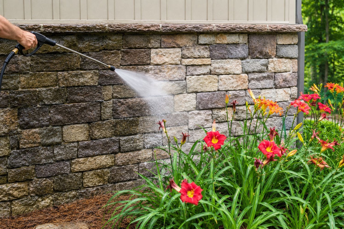 Stone Veneer - Pressure Washing Stone Veneer - Mountain View Stone