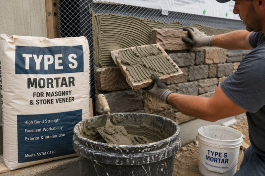 Stone Veneer - Stone Veneer Type S Mortar Installation - Mountain View Stone