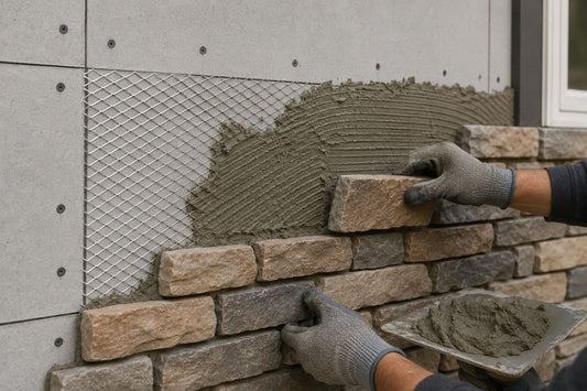 Stone Veneer - Stone Veneer Over Cement Board Installation - Mountain View Stone