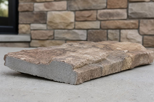 Stone Veneer - Stone Veneer Piece Cut to Show Surface Coloring - Mountain View Stone