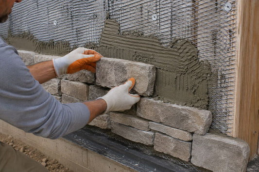 Stone Veneer - Stone Veneer Installation Using a Metal Lath - Mountain View Stone