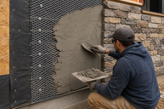Stone Veneer - Prepared Substrate For Stone Veneer Installation - Mountain View Stone