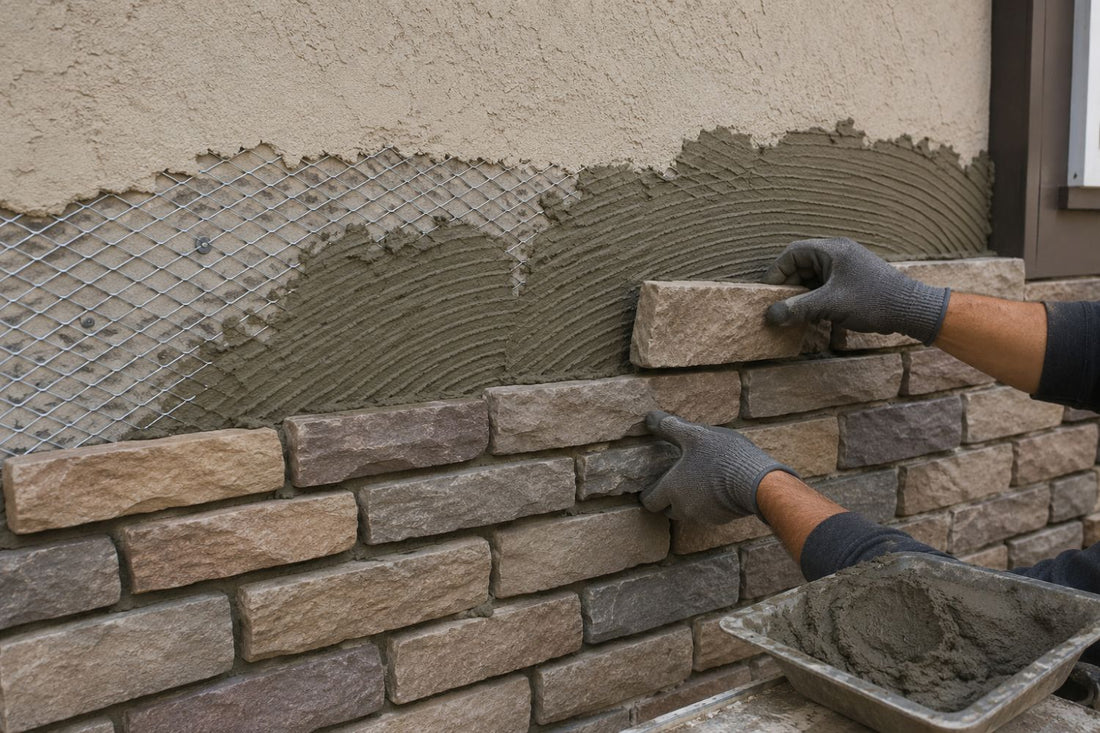 Stone Veneer - Stone Veneer Over Stucco Installation - Mountain View Stone