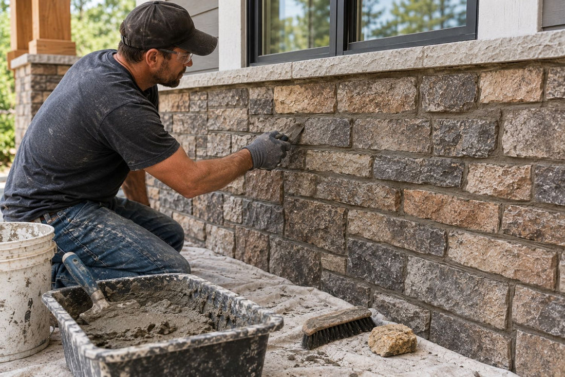Stone Veneer - Finishing a Stone Veneer Installation - Mountain View Stone
