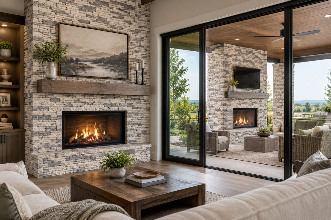 Stone Veneer - Stone Veneer Installation Inside and Outside a House - Mountain View Stone