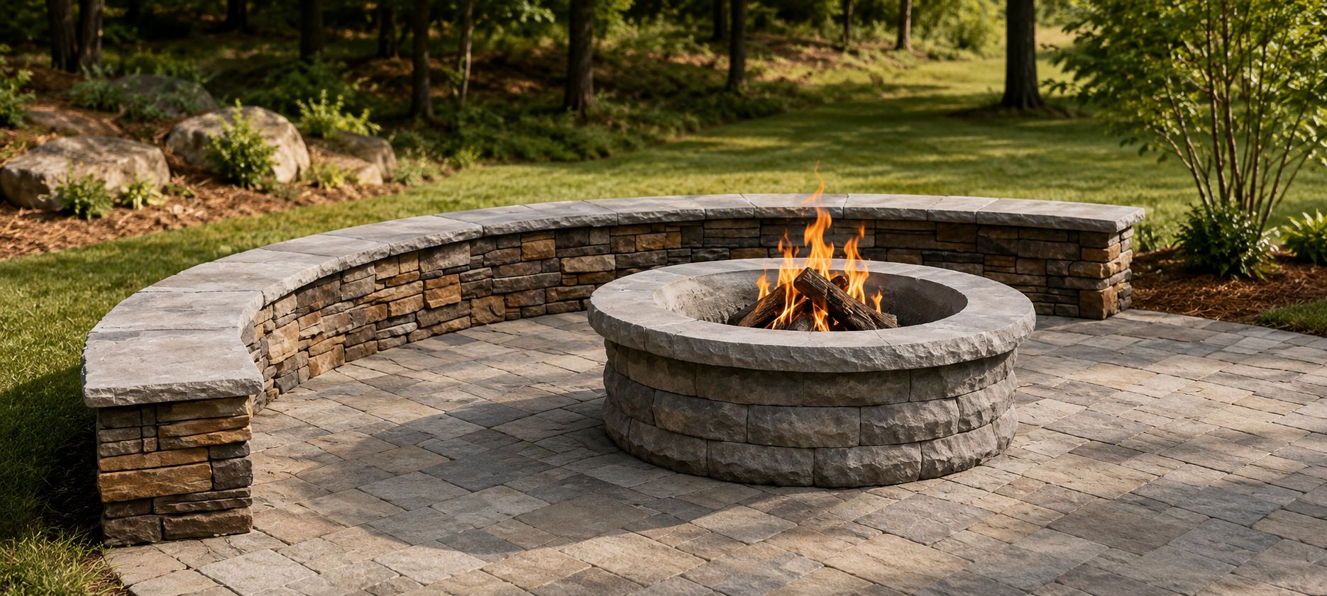 Stone Fire Pit - Mountain View Stone