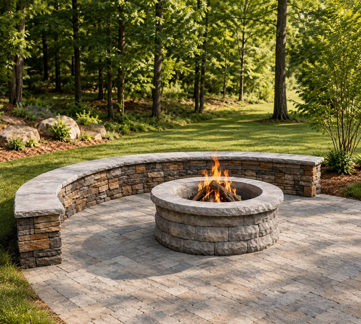 Stone Fire Pit - Mountain View Stone